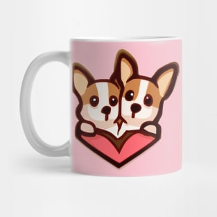 Two corgi dogs love Mug